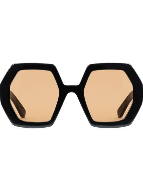 gucci gold octagonal glasses|gucci personality glasses.